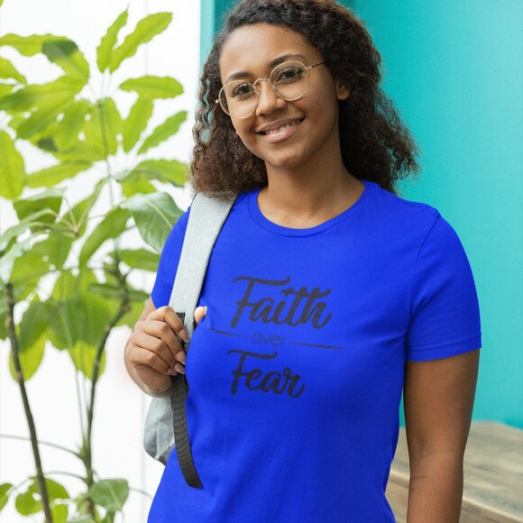 New “Faith Over Fear” Merch Shirt, Christian Comfort, God Is Good Shirt. - Picture 1 of 6